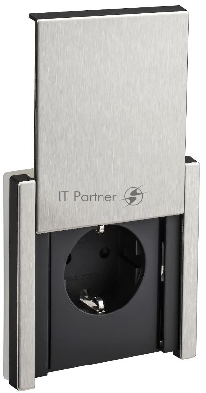 Розетка IEK FORTE&PIANO Металл с/з со шт с крышкой винтовое крепление 16А IP44 FP721M ник.