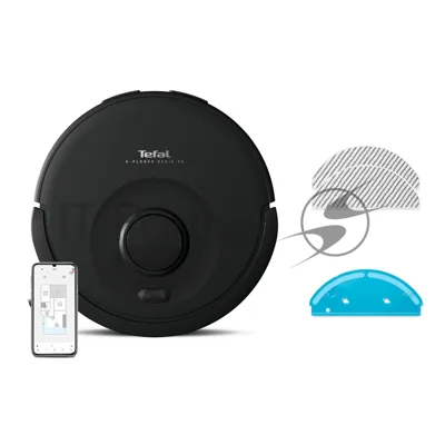Робот-пылесос Tefal X-PLORER Serie 85 RG87C5WH черный, 2600 мАч Li-Ion, уборка сухая/влажная, пылесборник контейнер 0.26 л