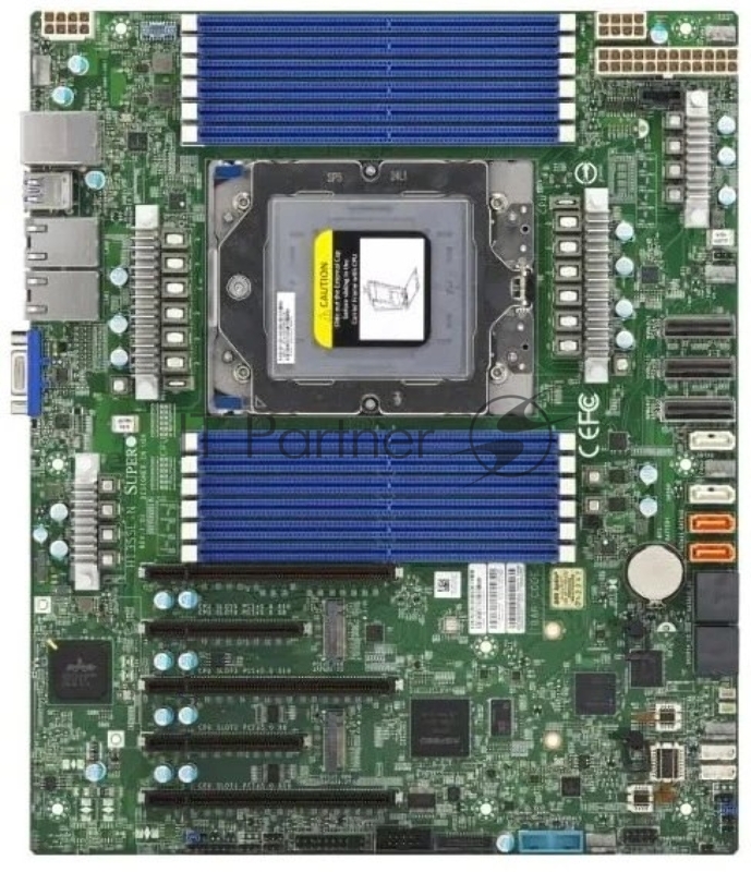 Материнская плата Supermicro H13SSL-N, SP5, SoC, 12xDDR5, 8xSATA, 2xM.2, 3xPCIe 5.0 x16, 2xPCIe 5.0 x8, 1xD-Sub, 2x 1Gb LAN, 4xUSB 3.0, 0x3.5 мм, ATX