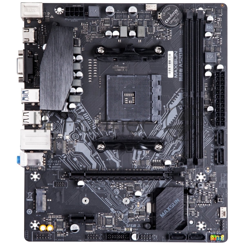 Материнская плата Maxsun MS-Challenger A520M, AM4, AMD A520, 2xDDR4, 4xSATA, 1xM.2, 1xPCIe 3.0 x16, 1xPCIe 3.0 x1, 1xVGA, 1xHDMI, 1x 1Gb LAN, 2xUSB 3.2 Gen1, 4xUSB 2.0, 3x3.5 мм, 5.1, microATX