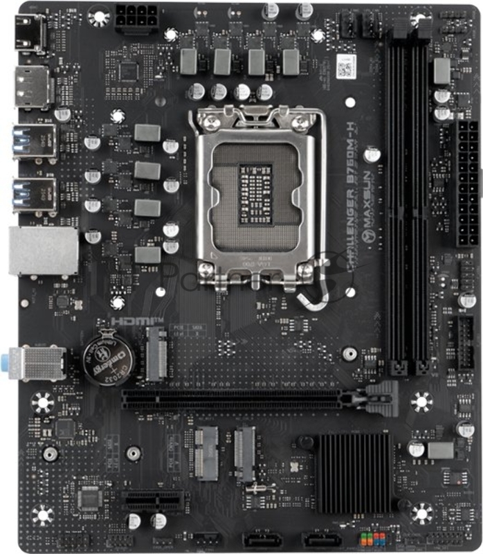 Материнская плата MaxSun MS-Challenger B760M-H, LGA1700, Intel B760, 2xDDR4, 2xSATA, 2xM.2 PCIe 4.0, 1xPCIe 4.0 x16, 1xPCIe 3.0 x1, 1xHDMI, 1xDisplayPort, 1x 1Gb LAN, 4xUSB 3.2 Gen1, 2xUSB 2.0, 3x3.5 мм, 5.1, microATX