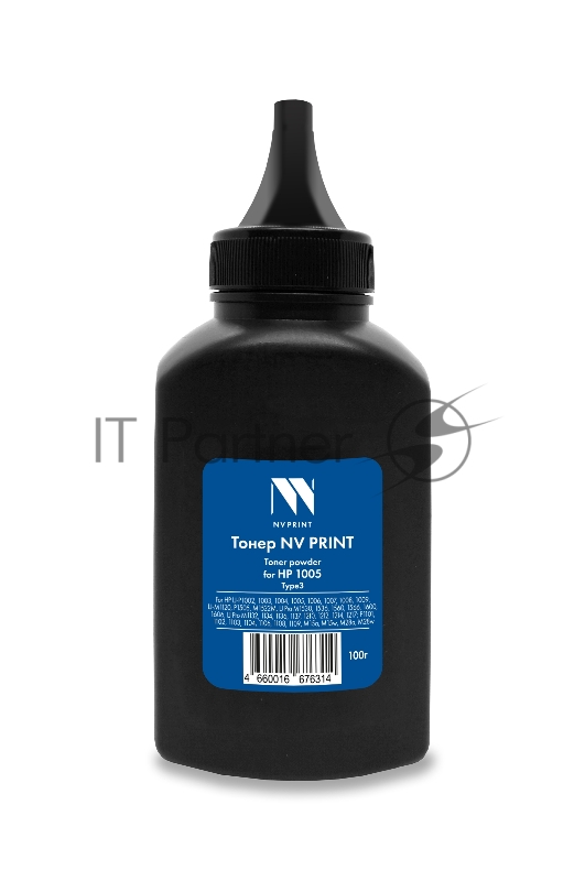 Тонер NVP для HP 1005 Type3 (100г) (CB435A,CB436A,CE278A/X, CE285A,CF244A) для HP LJ-P1002, 1003, 1004, 1005, 1006, 1007, 1008, 1009, LJ-M1120, P1505, M1522M, LJ Pro M1530, 1536, 1560, 1566, 1600, 1606, LJ Pro M1132, 1134, 1136, 1137, 1210, 1212, 1214, 1217; P1101, 1102, 1103, 1104, 1106, 1108, 1109, M15a, M15w, M28a, M28w совместимый