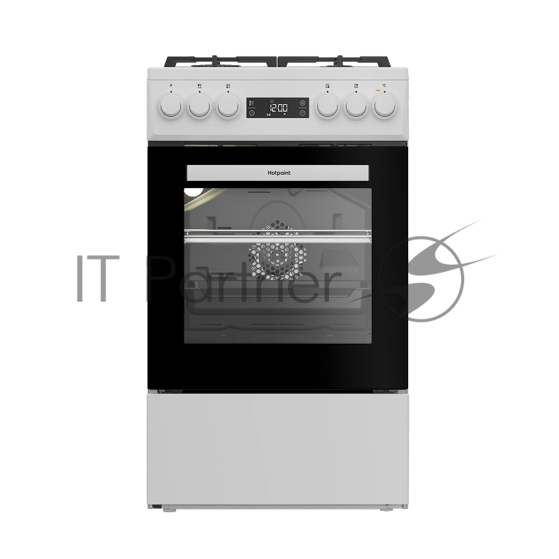 Плита комбинированная Hotpoint HSG5F2HB белый, конфорок 4 шт, духовка 60 л, 50 см x 85 см x 60 см
