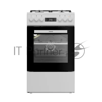 Плита комбинированная Hotpoint HSG5F2HB белый, конфорок 4 шт, духовка 60 л, 50 см x 85 см x 60 см