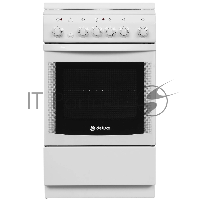 Плита электрическая DeLuxe 506004.00 э белый, конфорок 4 шт, духовка 60 л, 50 см x 85 см x 60 см