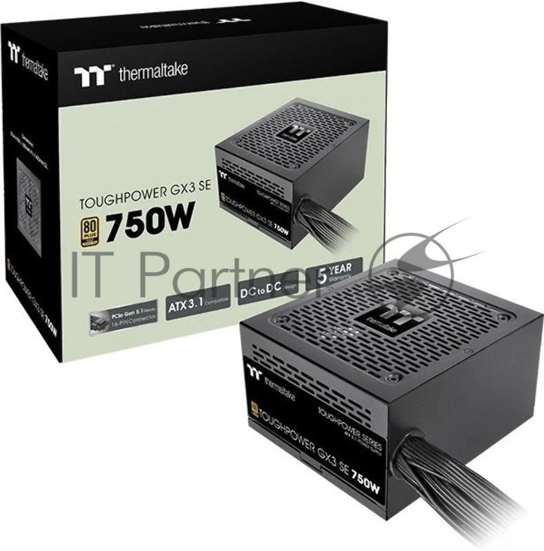 Блок питания Thermaltake Toughpower GX3 SE 750W, 750Вт, 80+ Gold, 120мм, немодульный, черный