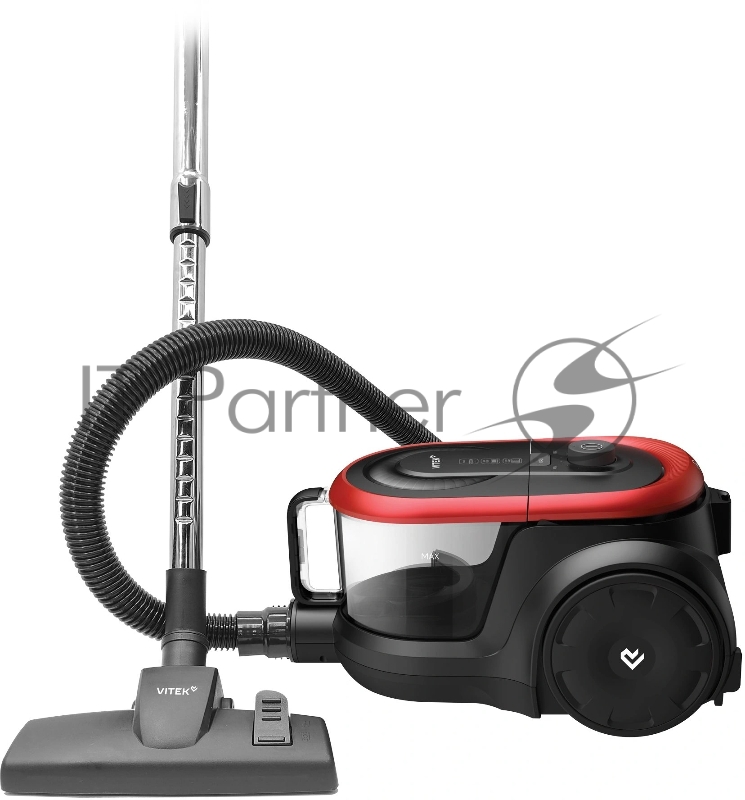 Пылесос Vitek VT-CV1880 черный/красный, 400/2000 Вт, уборка сухая, пылесборник контейнер 2,5 л