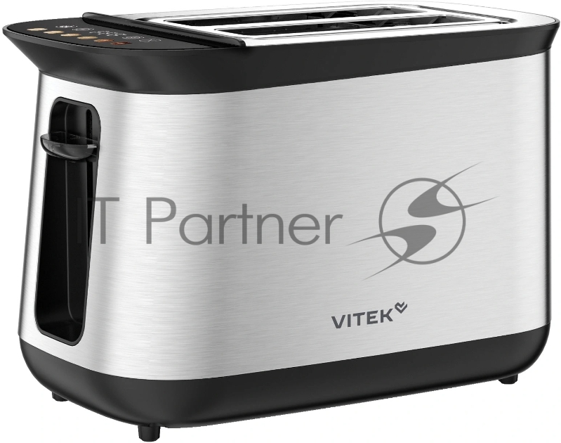 Тостер Vitek VT-T1003 стальной/черный, 900 Вт, 2 слота