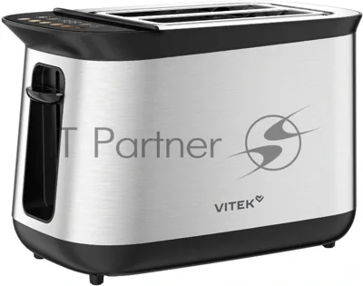Тостер Vitek VT-T1003 стальной/черный, 900 Вт, 2 слота