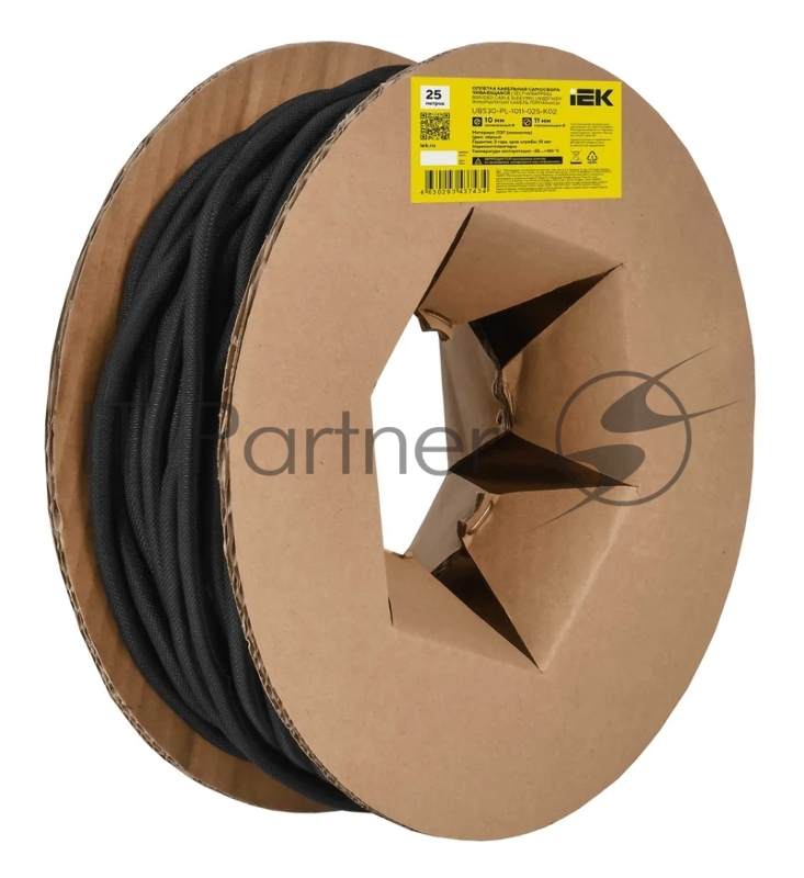 Оплетка кабельная IEK UBS30-PL-1011-025-K02. 10-11мм . 25м. самосворачивающаяся. черная