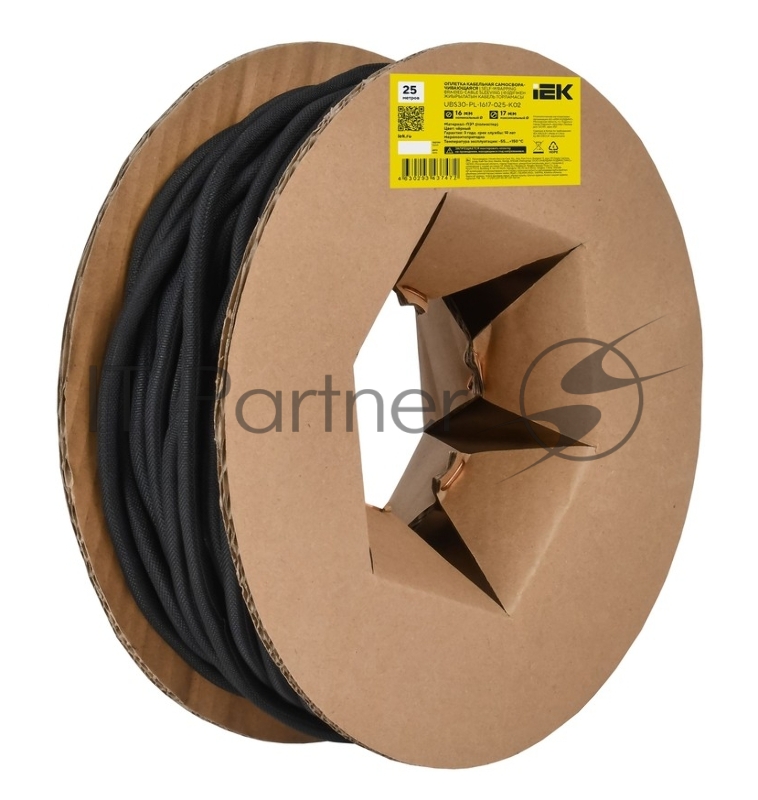 Оплетка кабельная IEK UBS30-PL-3234-025-K02. 32-34мм . 25м. самосворачивающаяся. черная