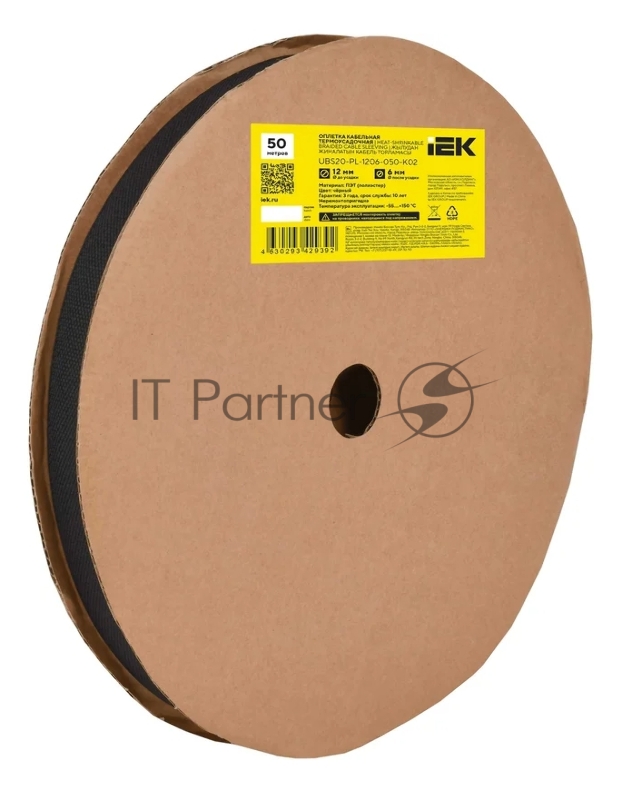 Оплетка кабельная IEK UBS20-PL-2010-050-K02, 20/10мм, 50м, термоусадочная, черная