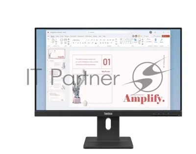 Монитор 23.8" Lenovo ThinkVision E24-40 IPS 1920x1080, 100 Гц, 6 мс, 16:9, 250 кд/м², HDMI, DisplayPort, VGA, Flicker Free, Low Blue Light, черный