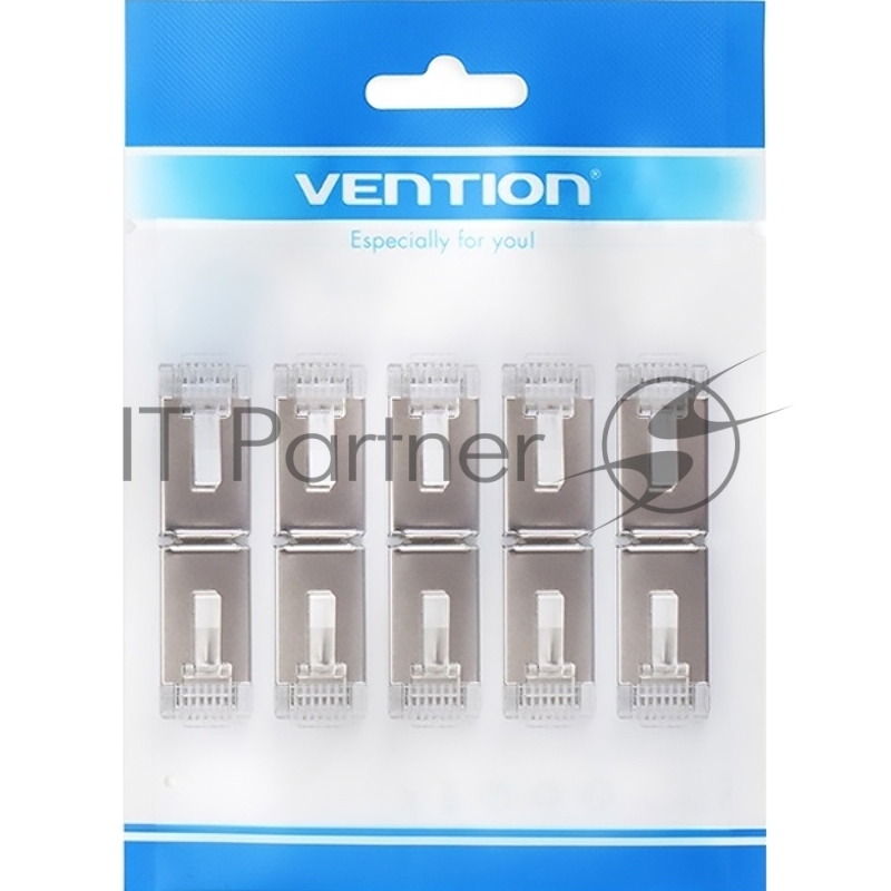 Коннектор Vention RJ45 (8p8c), FTP cat. 5e, под витую пару, экранированный (10шт.)