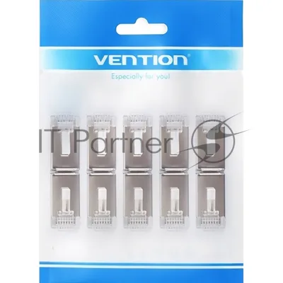 Коннектор Vention RJ45 (8p8c), FTP cat. 5e, под витую пару, экранированный (10шт.)