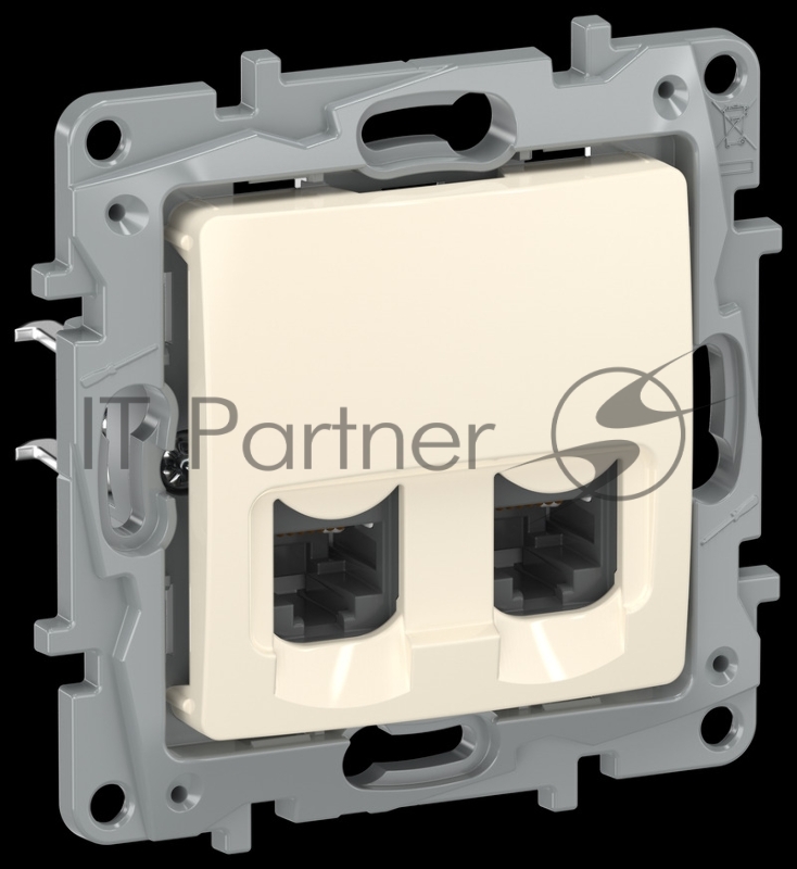 IEKETIKA Розетка компьютерная двойная RJ45 категория 5Е UTP 6723551 слоновая кость