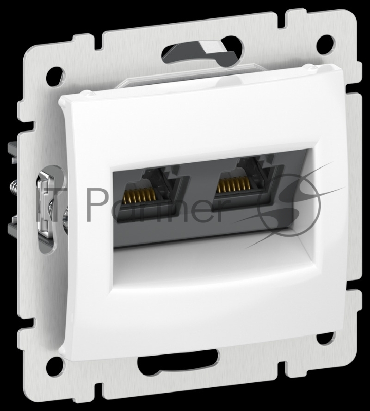 Розетка компьютерная двойная RJ45 категория 5Е UTP IEKVALENA 6942921 белый