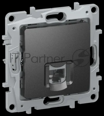 IEKETIKA Розетка компьютерная RJ45 категория 5Е UTP 6726411 антрацит