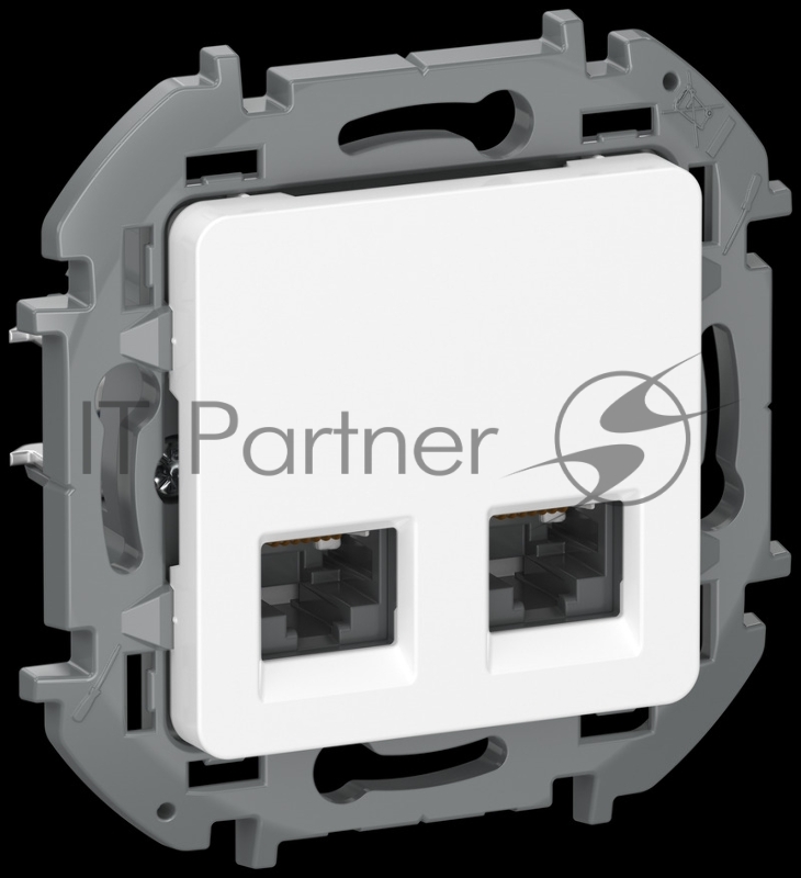 IEKINSPIRIA Розетка компьютерная двойная RJ45 категория 6 UTP 6738401 белый