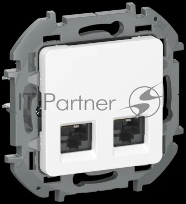 IEKINSPIRIA Розетка компьютерная двойная RJ45 категория 6 UTP 6738401 белый