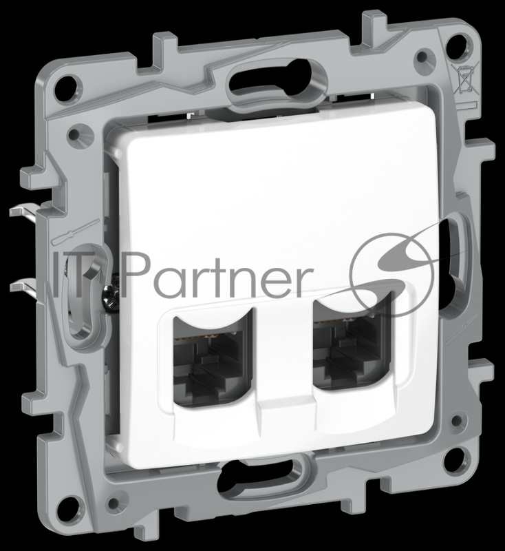 IEKETIKA Розетка компьютерная двойная RJ45 категория 5Е UTP 6722551 белый