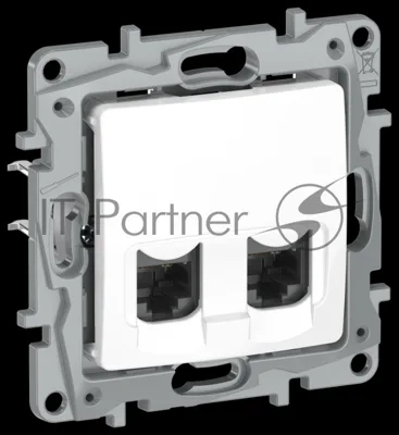 IEKETIKA Розетка компьютерная двойная RJ45 категория 5Е UTP 6722551 белый