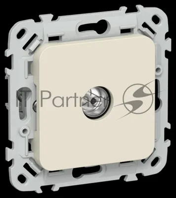 Розетка TV экранированная оконечная тип M РТВм-1-1-1-ФлСл сливочный FLITE