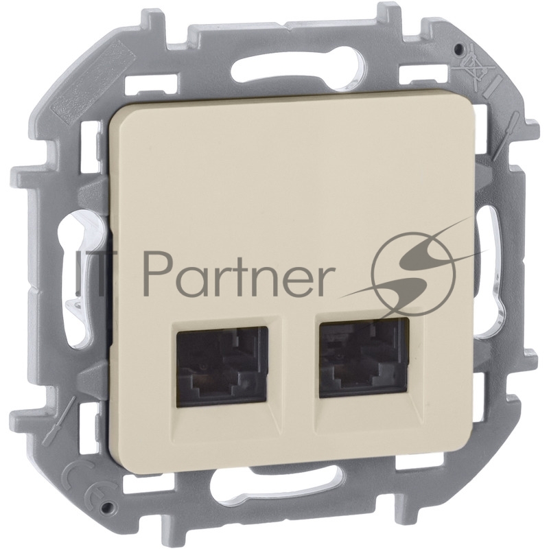 Розетка компьютерная двойная RJ45 категория 6 UTP слоновая кость INSPIRIA