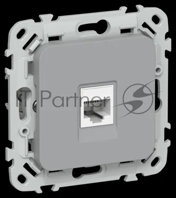 Розетка компьютерная RJ45 категория 5Е UTP РК5е-1-0-ФлС серый FLITE