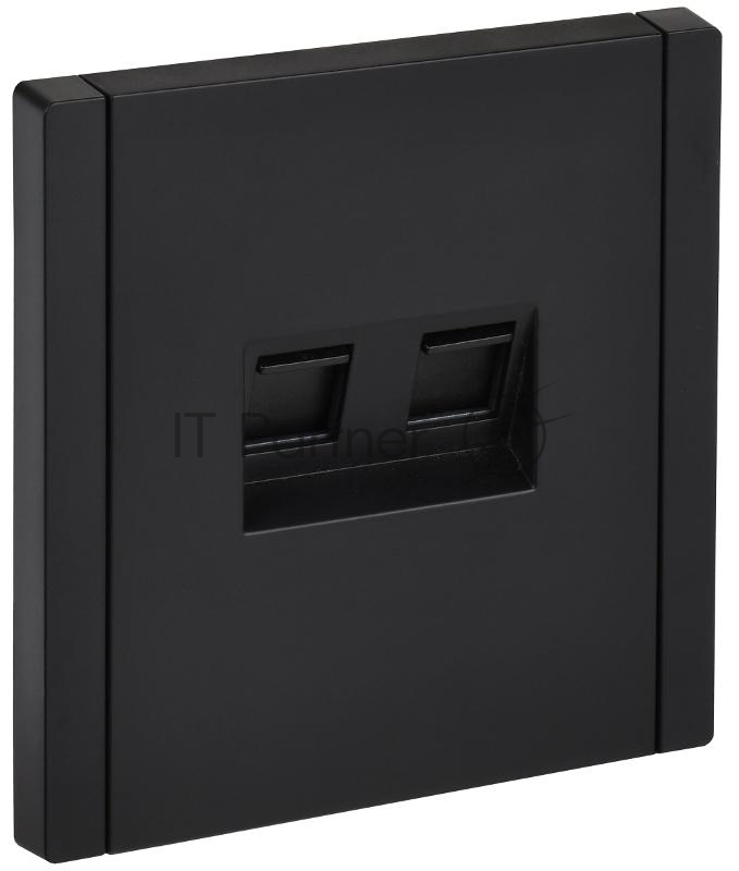 Розетка компьютерная двойная RJ45 кат.6 FP134 черный FORTE&PIANO
