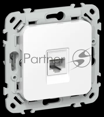 Розетка компьютерная RJ45 категория 5Е UTP FLITE РК5е-1-0-ФлБ белый