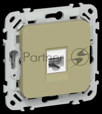 Розетка компьютерная RJ45 категория 5Е UTP РК5е-1-0-ФлО оливковый FLITE
