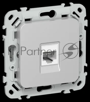 Розетка компьютерная RJ45 категория 5Е UTP РК5е-1-0-ФлА алюминий FLITE