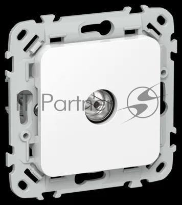 Розетка TV экранированная проходная тип M РТВм-1-1-2-ФлБ белый FLITE
