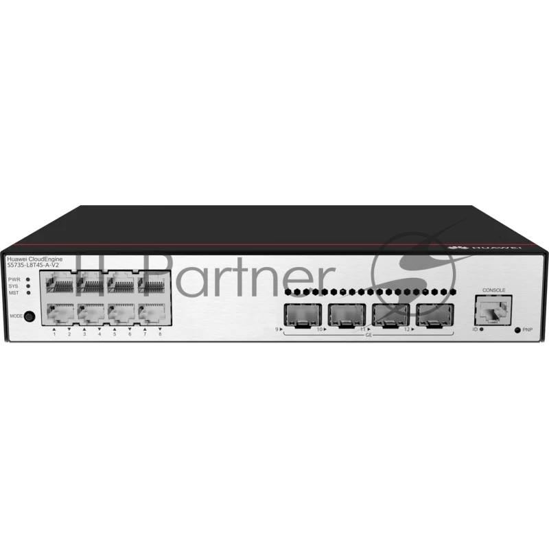 Коммутатор Huawei S5735-L8P4S-A-V2, 8×1 Гбит/с PoE+ + 4×10 Гбит/с SFP, управляемый