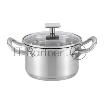 Кастрюля MAUNFELD FLORENCE MF19FR01CR из нержавеющей стали со стеклянной крышкой, 16 см, 1,9 л