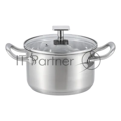 Кастрюля MAUNFELD FLORENCE MF26FR01CR из нержавеющей стали со стеклянной крышкой, 18 см, 2,6 л