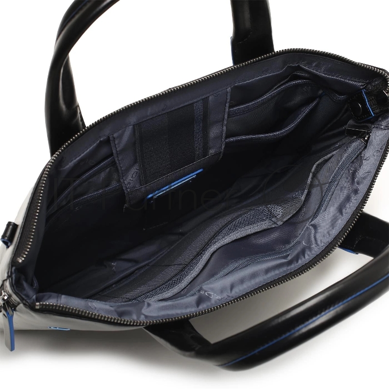 Деловая сумка Piquadro Blue Square CA6857B2/N с отделением для ноутбука черная натур.кожа
