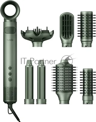 Фен-щётка Tuvio HBI1418 зелёный, 1500 Вт, ионизация, 40/50/70 мм