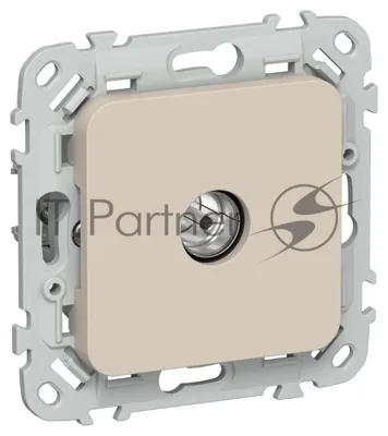 Розетка TV экранированная оконечная тип M РТВм-1-1-1-ФлЛ льняной FLITE