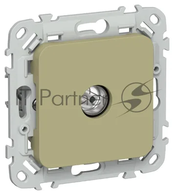 Розетка TV экранированная оконечная тип M РТВм-1-1-1-ФлО оливковый FLITE