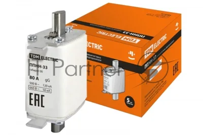Плавкая вставка предохранителя TDM ППНН-33 габ.00, 80А