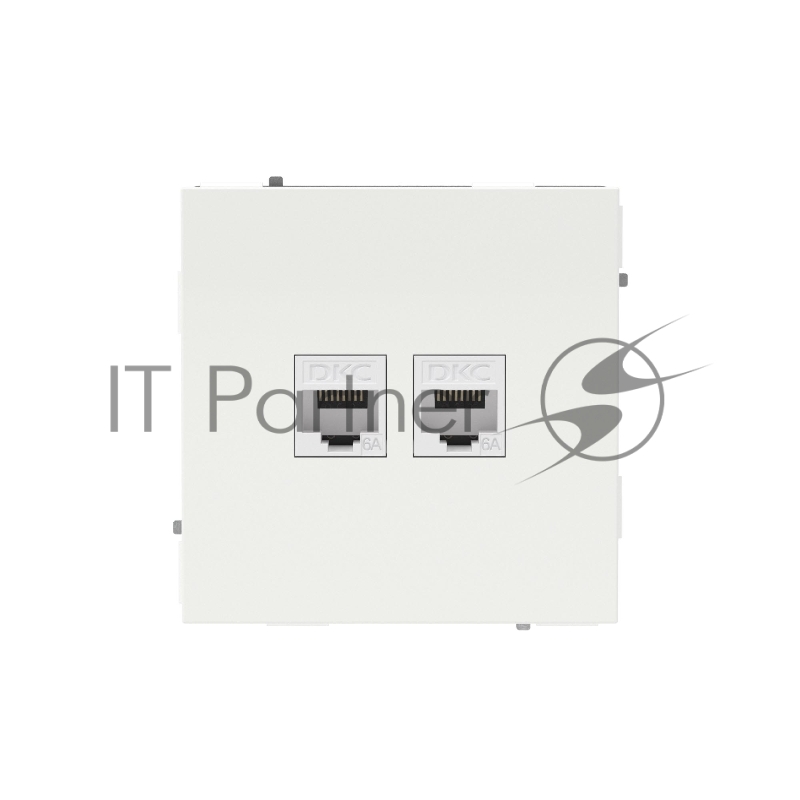 Компьютерная розетка RJ-45 без шторки, кат.6А двойная, KANT, белая магнолия