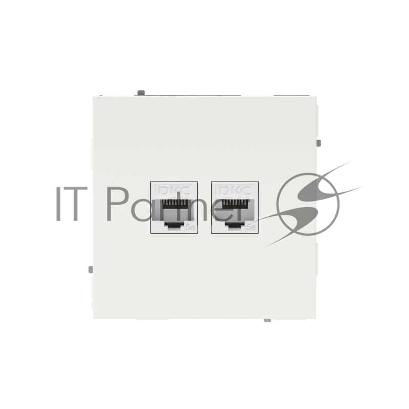 Компьютерная розетка RJ-45 без шторки, кат.5е двойная, KANT, белая магнолия