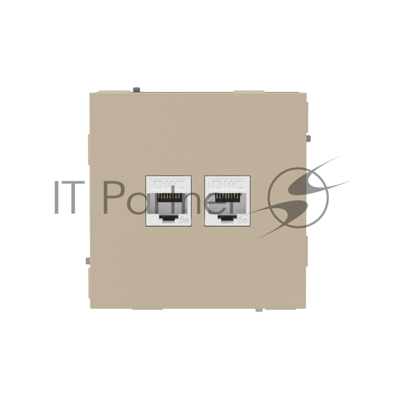 Компьютерная розетка RJ-45 без шторки, кат.5е двойная, KANT, ванильный марципан