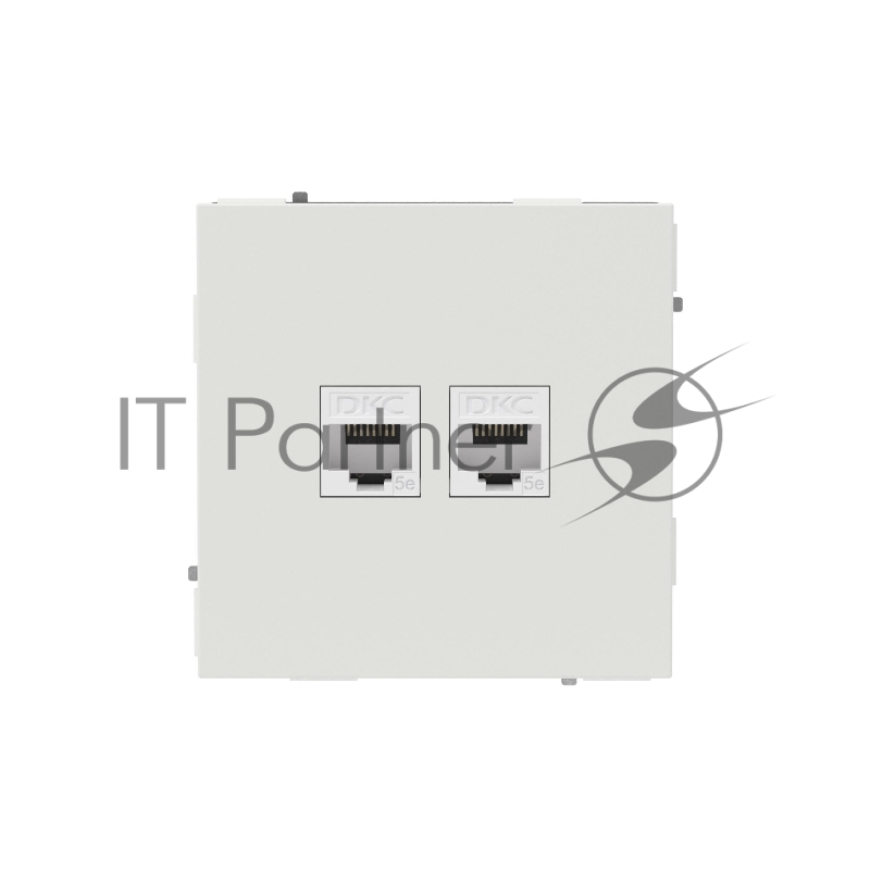 Компьютерная розетка RJ-45 без шторки, кат.5е двойная, KANT, белый песок