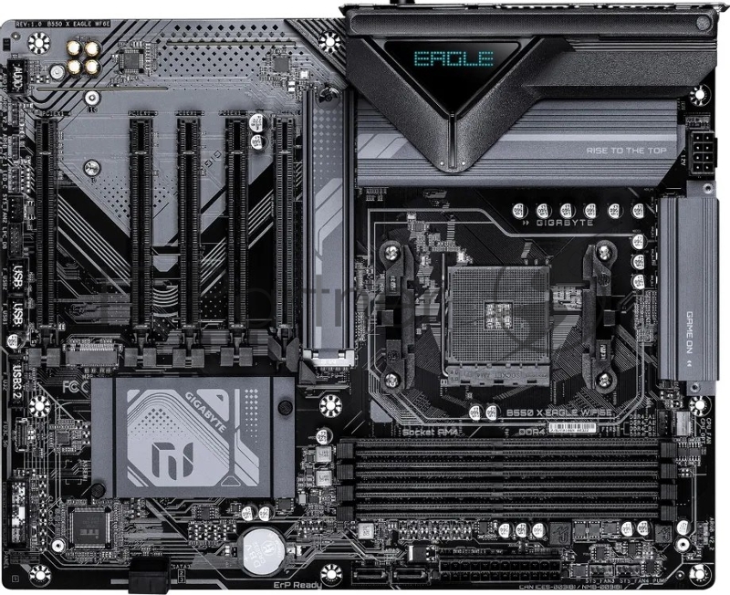 Материнская плата Gigabyte B550 X EAGLE WIFI6E, AM4, AMD B550, 4xDDR4, 4xSATA 6Gb/s, 2xM.2, 1xPCIe 4.0 x16, 4xPCIe 3.0 x1, 1xHDMI, 1x 2.5Gb LAN, 4xUSB 2.0, 3xUSB 3.2 Gen 1, 1xUSB 3.2 Gen 2, 1xUSB Type-C, 3x3.5 мм, 7.1, ATX