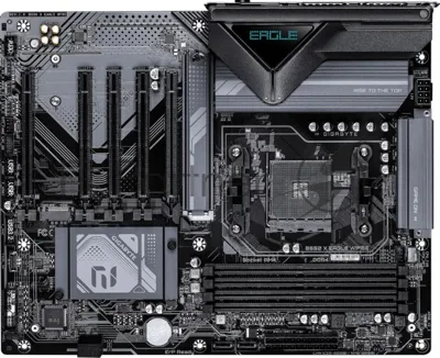 Материнская плата Gigabyte B550 X EAGLE WIFI6E, AM4, AMD B550, 4xDDR4, 4xSATA 6Gb/s, 2xM.2, 1xPCIe 4.0 x16, 4xPCIe 3.0 x1, 1xHDMI, 1x 2.5Gb LAN, 4xUSB 2.0, 3xUSB 3.2 Gen 1, 1xUSB 3.2 Gen 2, 1xUSB Type-C, 3x3.5 мм, 7.1, ATX