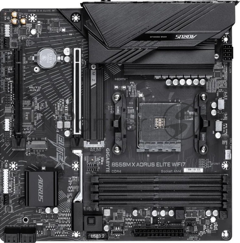Материнская плата Gigabyte B550M X AORUS ELITE WIFI7, AM4, AMD B550, 4xDDR4, 4xSATA, 2xM.2, 1xPCIe 4.0 x16, 1xPCIe 3.0 x4, 1xHDMI, 1xDisplayPort, 1x 2.5Gb LAN, 5xUSB 3.2 Gen 1, 1xUSB Type-C, 2xUSB 2.0, 3x3.5 мм, 7.1, microATX
