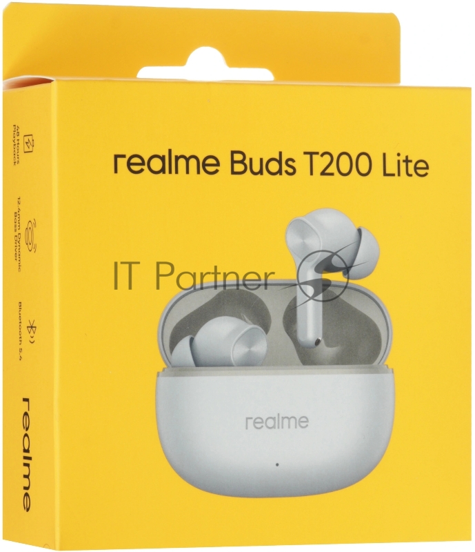 Гарнитура внутриканальные Realme Techlife Buds T200 Lite серый беспроводные bluetooth в ушной раковине (6942729003761)